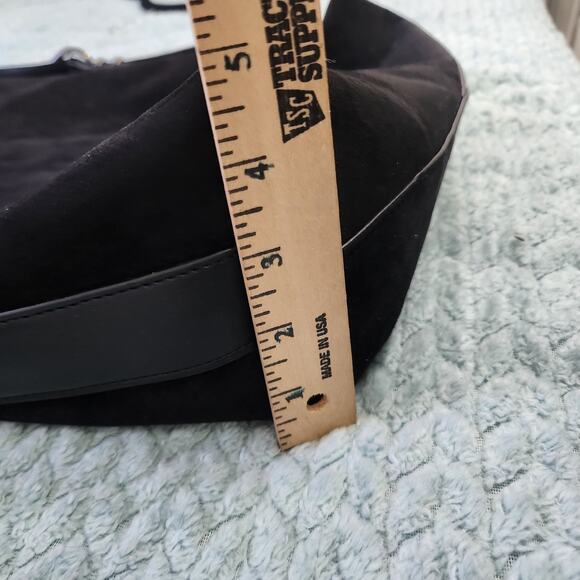 STEVE MADDEN Black Leather Shoulder Bag Purse - Picture 6 of 10